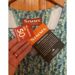 Simms Drifter Dress Coastal Print Aqua New Fishing Outdoor